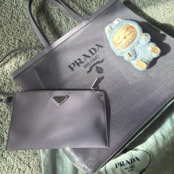 Prada Handbags - Prada mesh tote with a free labubu [Zizi]
